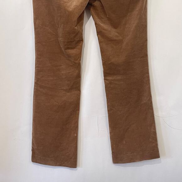 Lauren Ralph Lauren Corduroy Flare Pants Womens 12 Flat Front Slash Pocket Brown - Picture 5 of 10